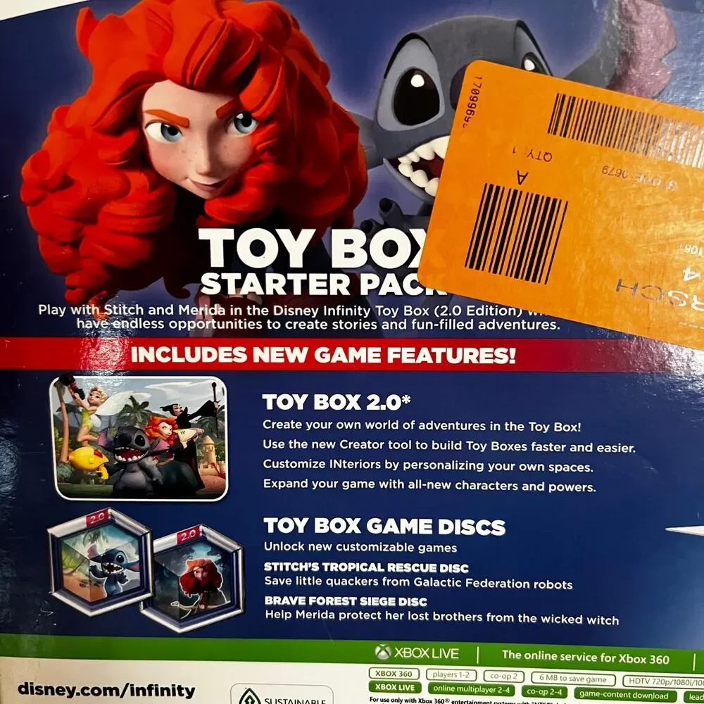Disney INFINITY 2.0 Toy Box Starter Pack Lilo and stitch Merida X-box 360 NEW